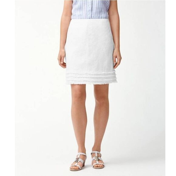Tommy Bahama NWT Two Palms fringed linen skirt white size 0 - Picture 1 of 10